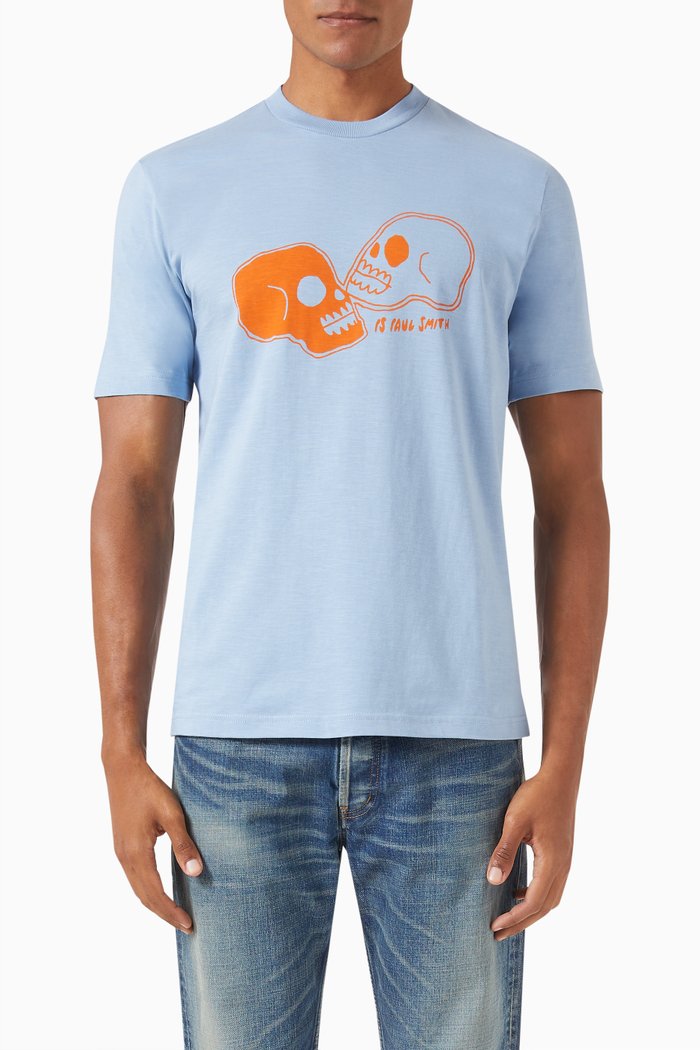 

Skulls T-shirt in Organic Cotton-jersey, Blue