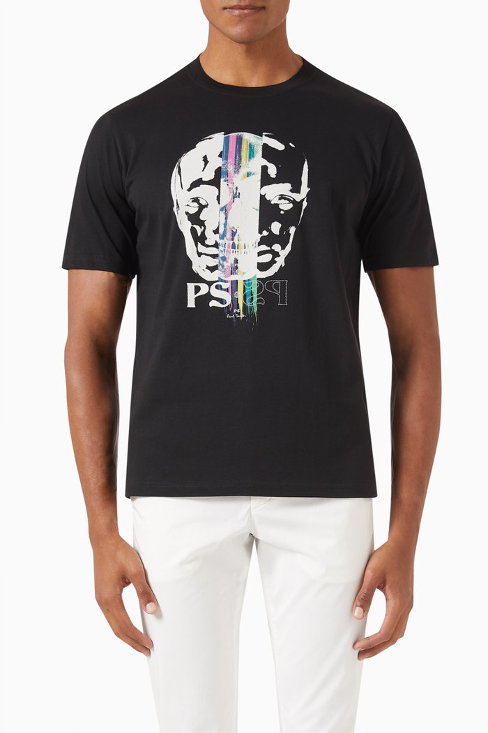 Opposite Faces T-shirt in Organic Cotton-jersey, Black