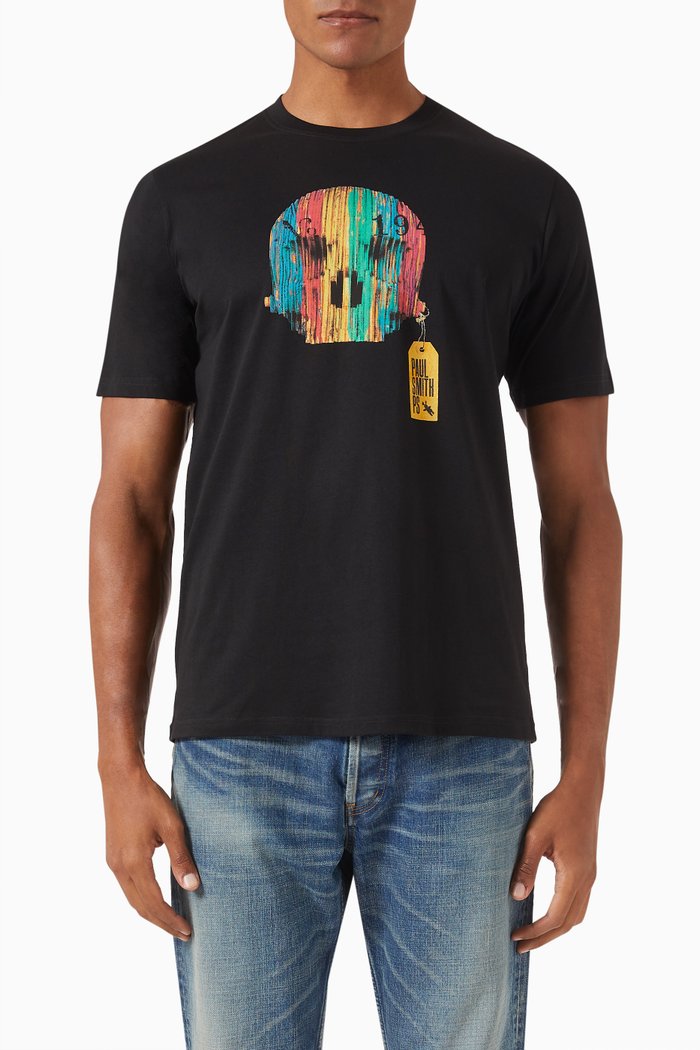 

Wooden Skull T-shirt in Organic Cotton-jersey, Black