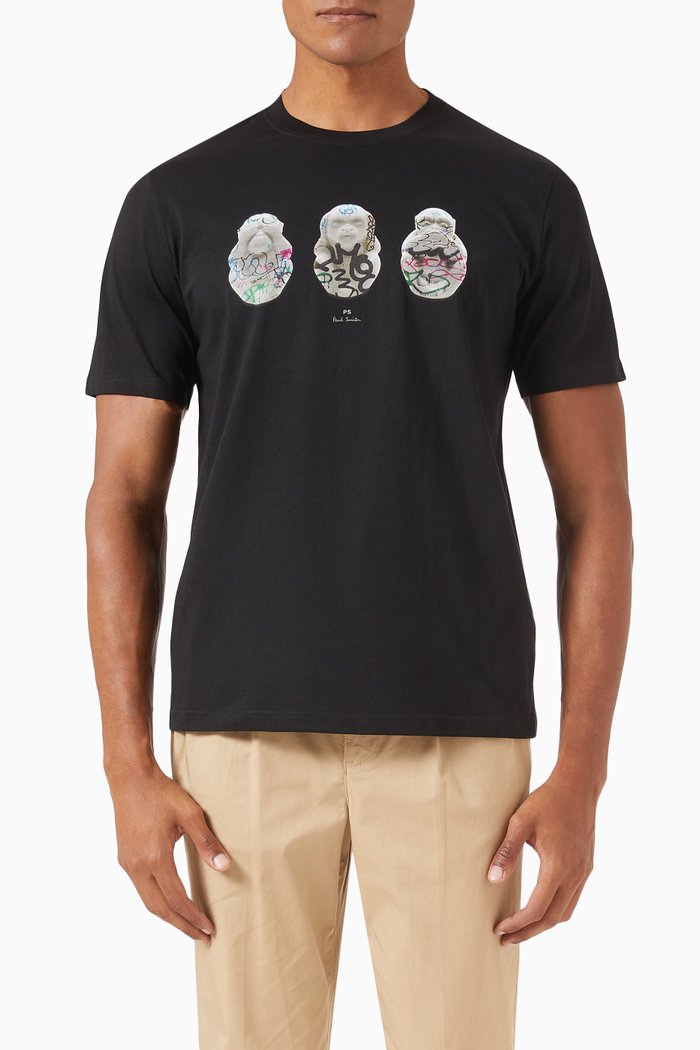 

Graffiti Monkeys T-shirt in Organic Cotton-jersey, Black