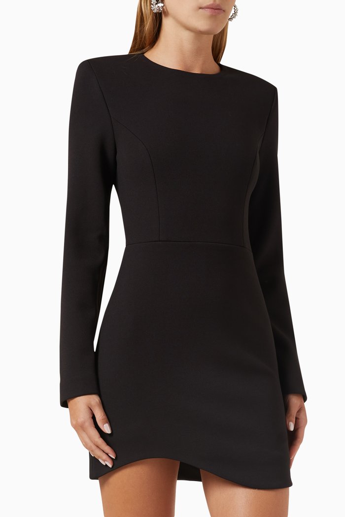 

No Favors Mini Dress in Crepe, Black