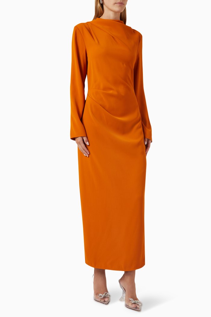 

Sense of You Maxi Dress in Crepe, Orange