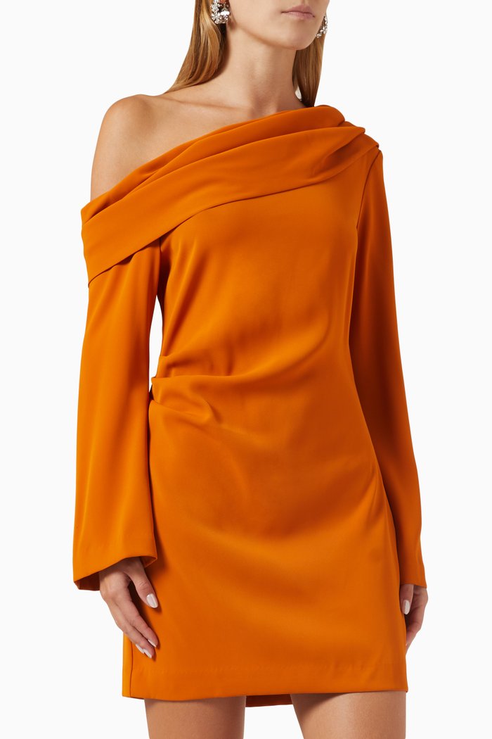 

Sense of You Mini Dress in Crepe, Orange