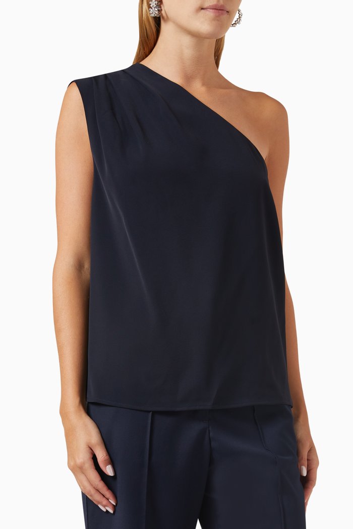 

Sense of You Top in Crepe, Blue