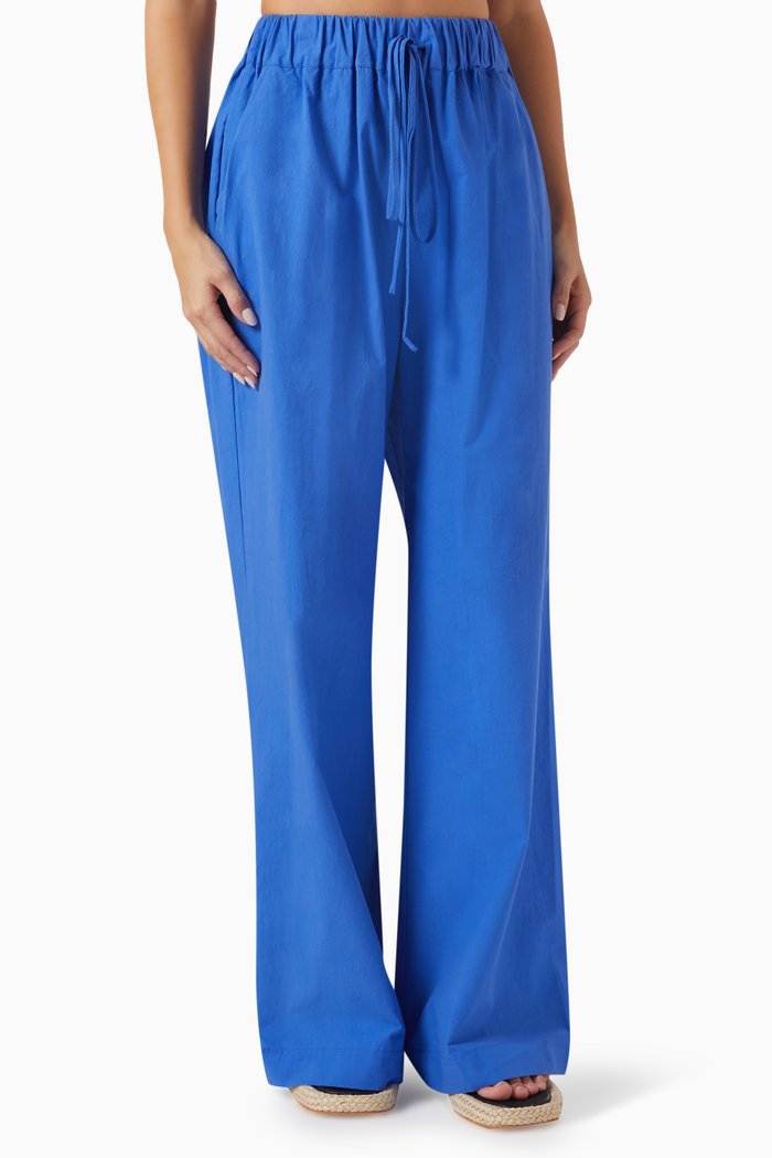 

Portici Drawstring Pant in Dry Cotton, Blue