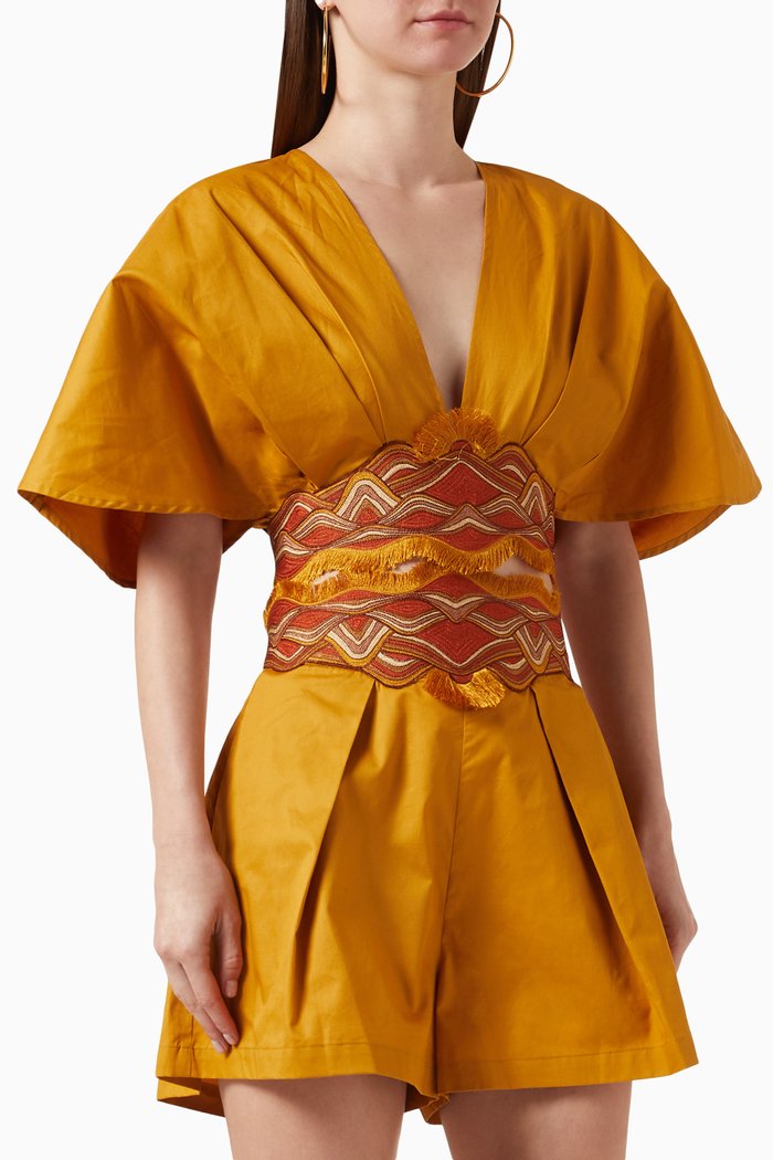 

Olla Crop Top in Cotton, Yellow