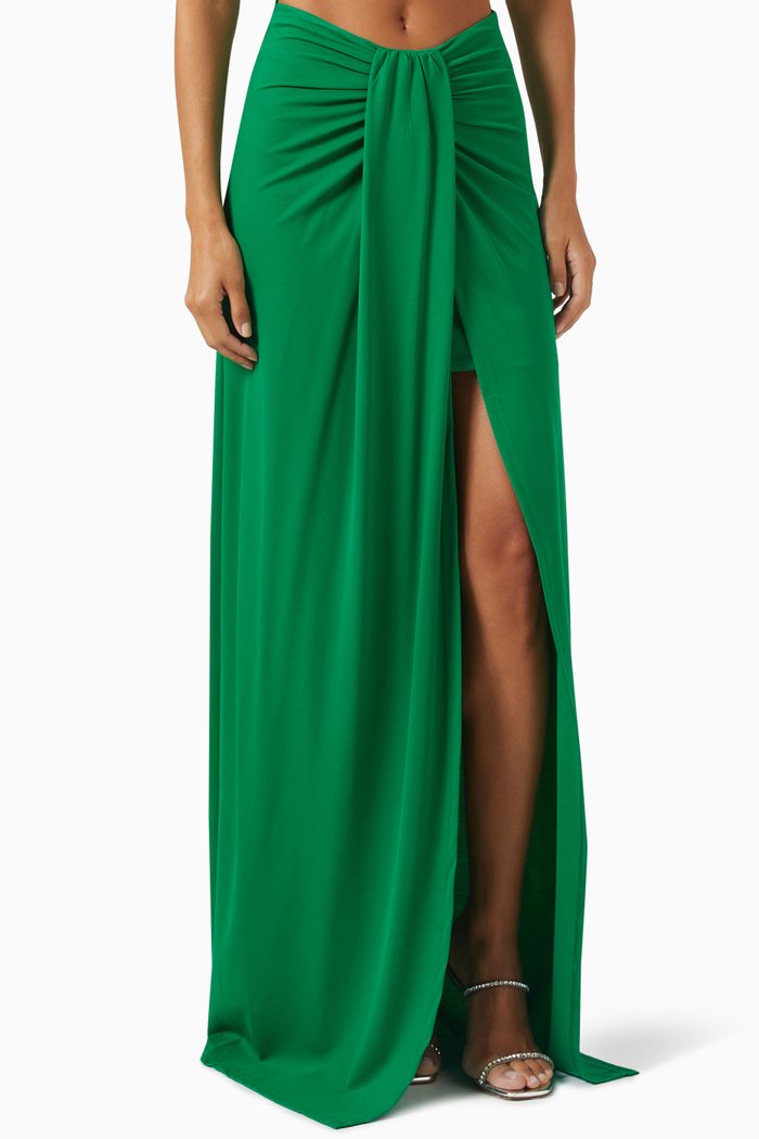 Ara Draped Skirt in Viscose-jersey, Green