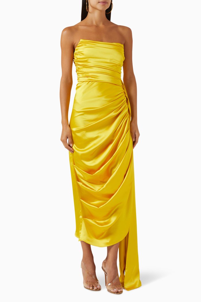 

Simisola Ruched Dress, Yellow