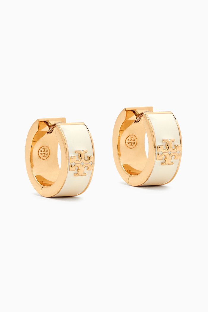 

Kira Hoop Earrings in 18k Gold-plated Brass & Enamel