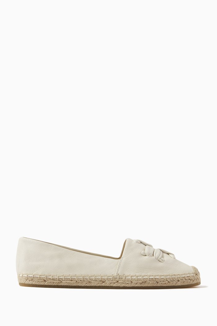 

Woven Double T A-line Espadrilles in Suede, Neutral