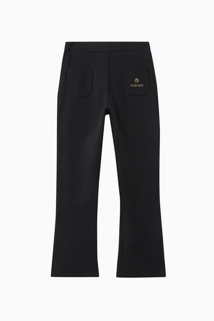 

Embroidered Logo Pants in Cotton, Black