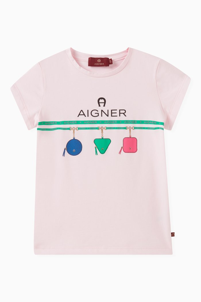 Charms Logo-print T-shirt in Cotton, Pink