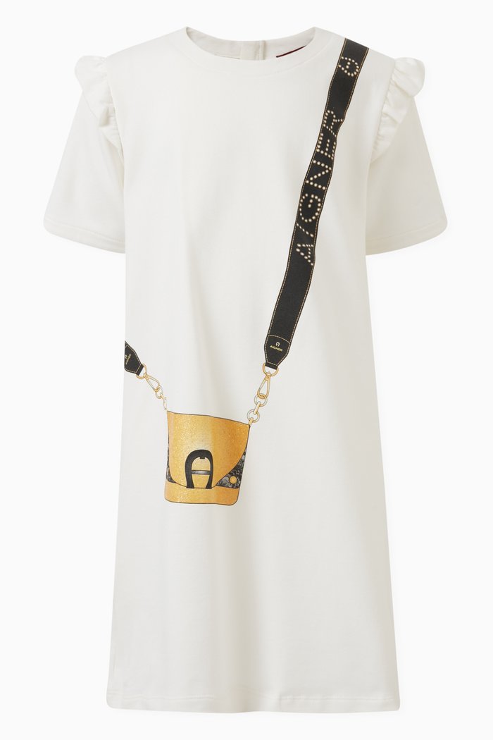

Bag-print Dress in Cotton, Neutral