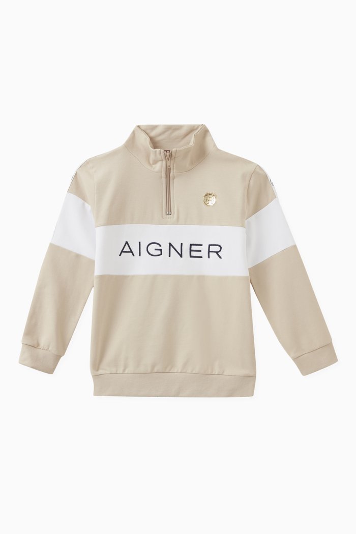 

Colour-block Sweatshirt in Cotton, Neutral