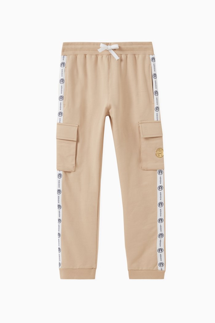 

Cargo Style Sweatpants in Cotton, Neutral