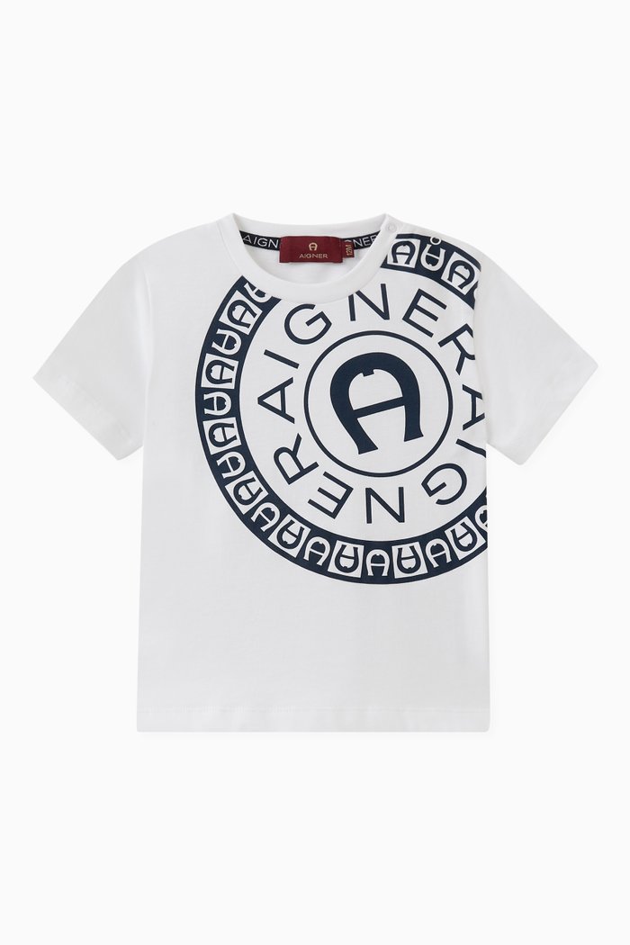Logo-print T-shirt in Cotton, Blue