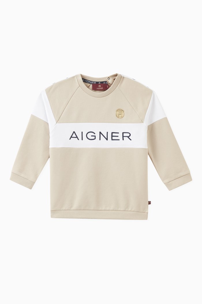 

Colour-block Sweatshirt in Cotton, Neutral