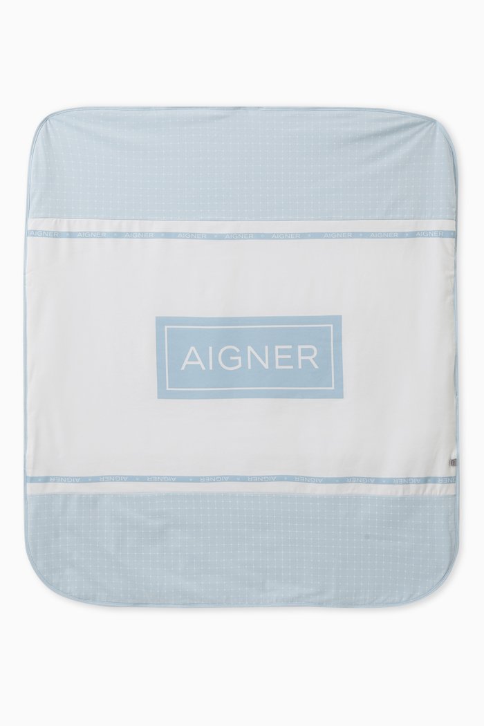 

Logo Baby Blanket in Pima Cotton, Blue