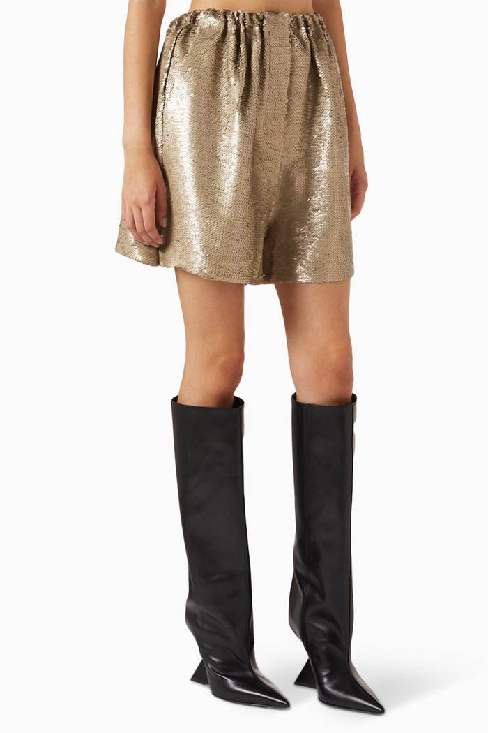 

Jazz Sequinned Boxer Shorts, Gold