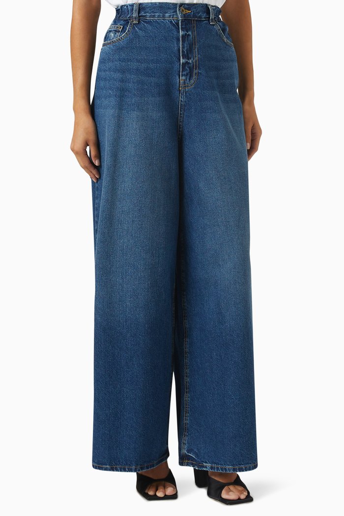 

Sasha Wide-leg Jeans in Denim, Neutral