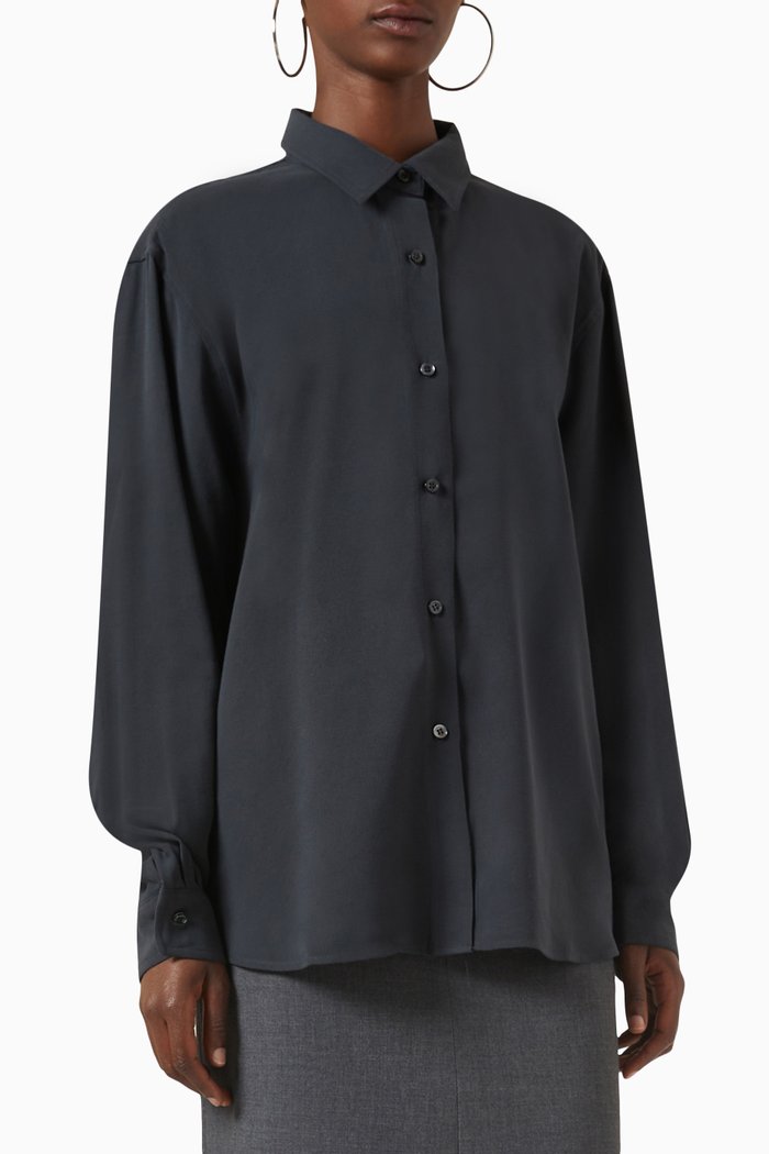 

Lotta Fluid Shirt in Shirting Fabric, Grey