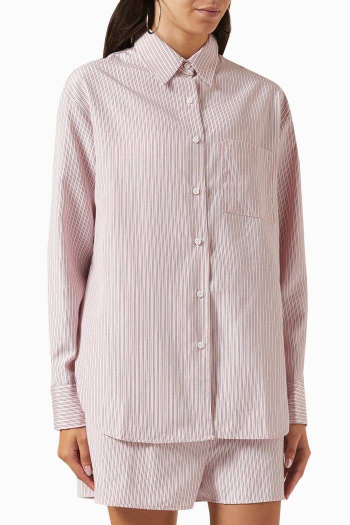 

Lui Striped Oxford Shirt in Woven Shirting, Pink