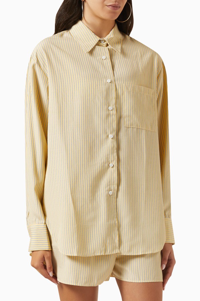 

Lui Striped Oxford Shirt in Woven Shirting, Yellow