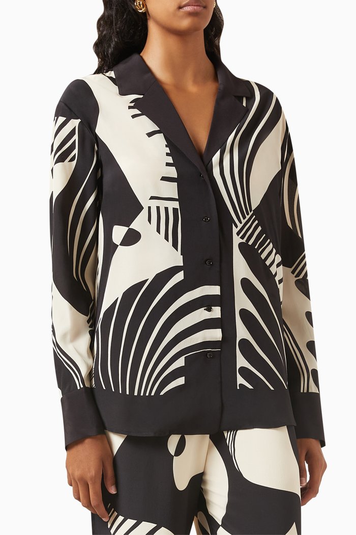 

Realisme Abstract-print Shirt in Silk-crepe, Multicolour