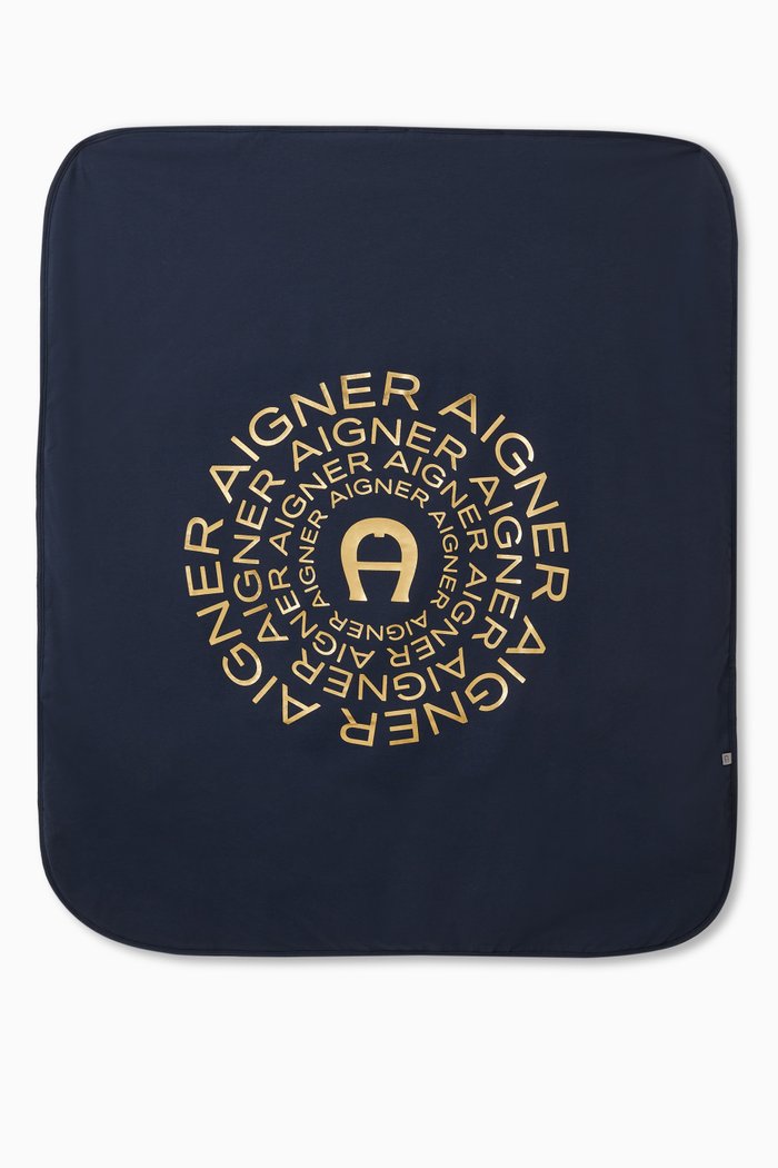 

Foil Logo Baby Blanket in Pima Cotton, Blue