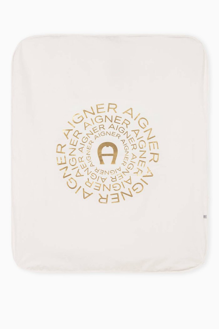 

Foil Logo Baby Blanket in Pima Cotton, Neutral