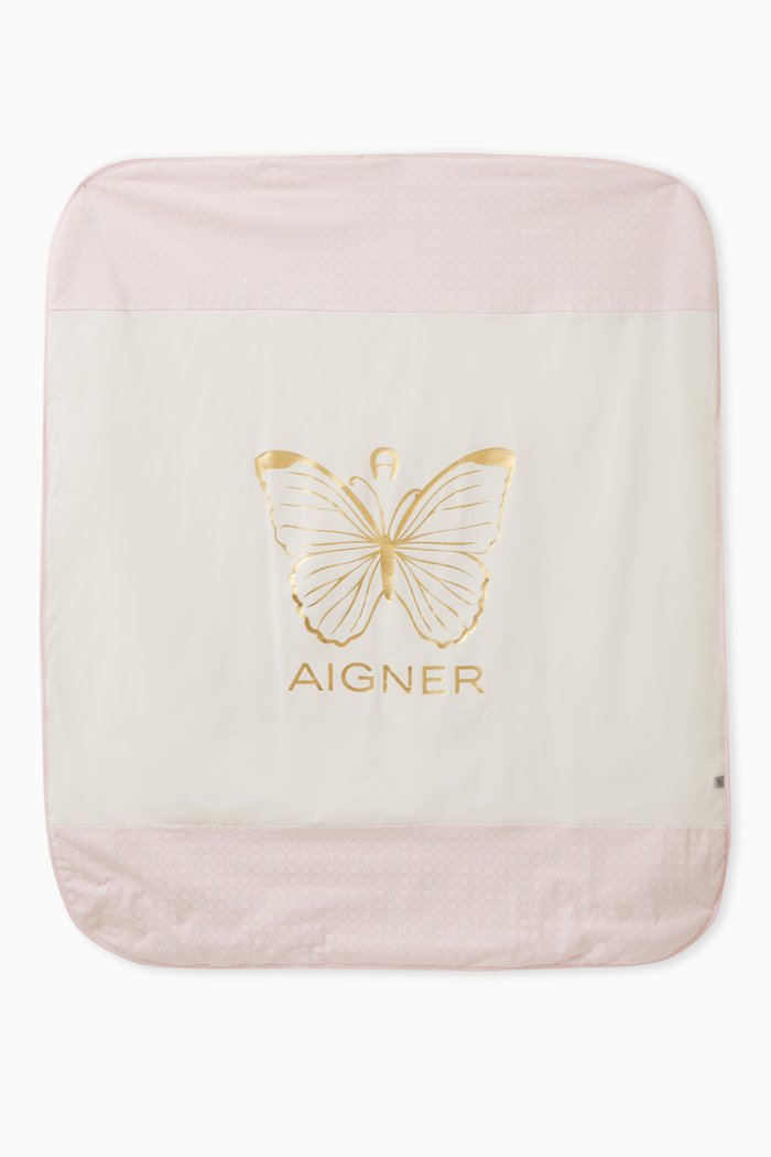 

Butterfly Print Baby Blanket in Cotton, Pink