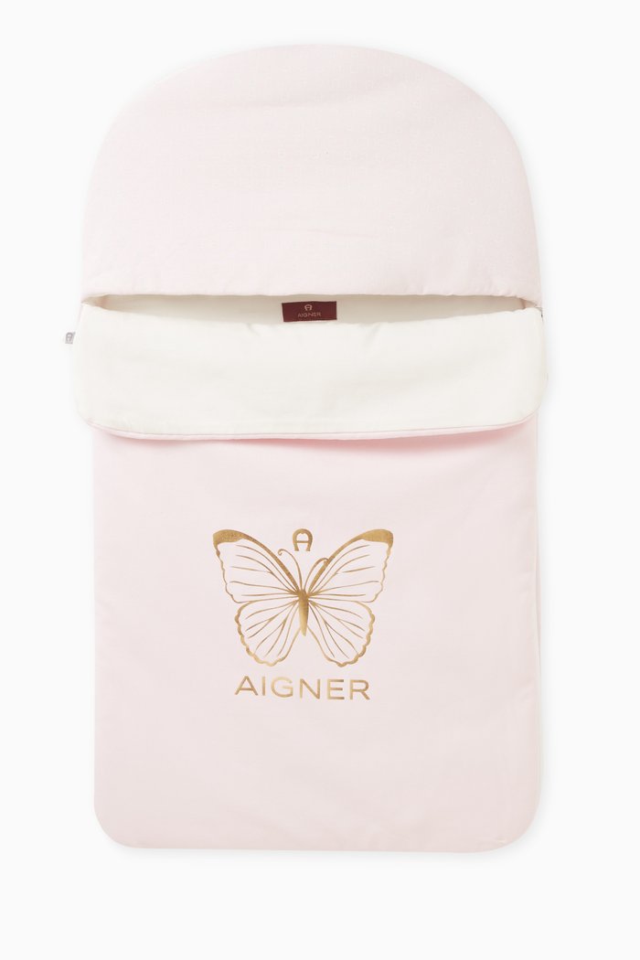 

Butterfly Print Sleeping Bag in Cotton, Pink