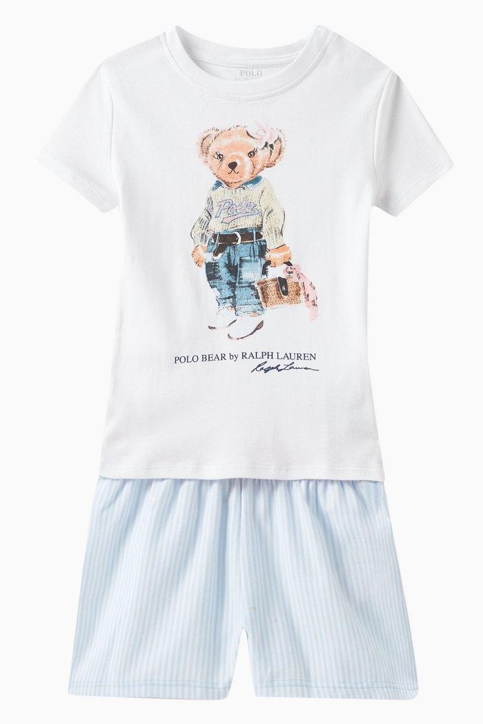 

Logo Printed Pyjama Set in Cotton, Multicolour
