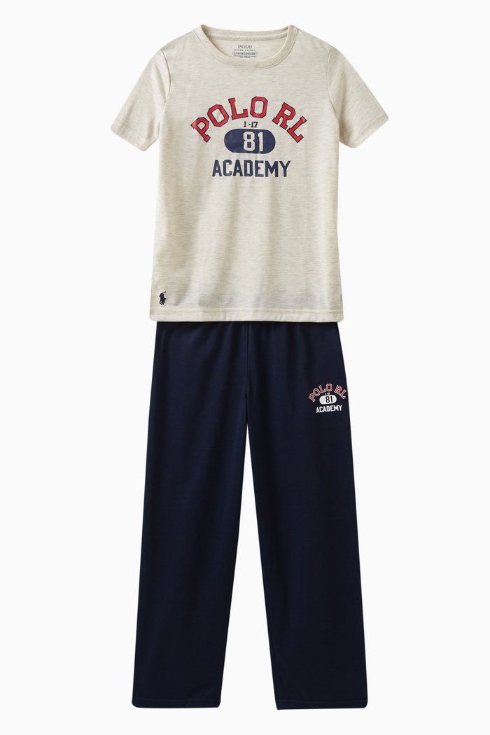 

Logo Printed Pyjama Set, Blue