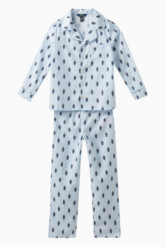 Polo Bear Printed Pyjama Set, Multicolour