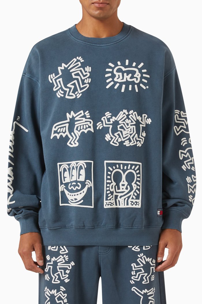 

X KH Sweatshirt in Cotton, Blue