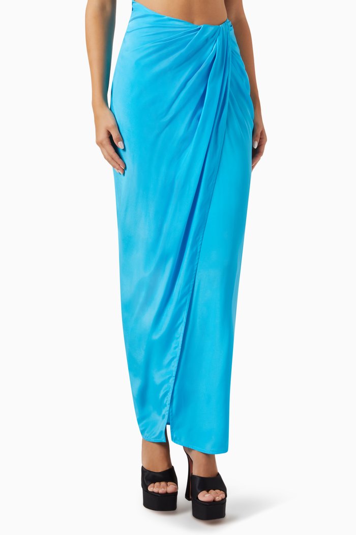 

Paita Maxi Skirt in Silk, Blue