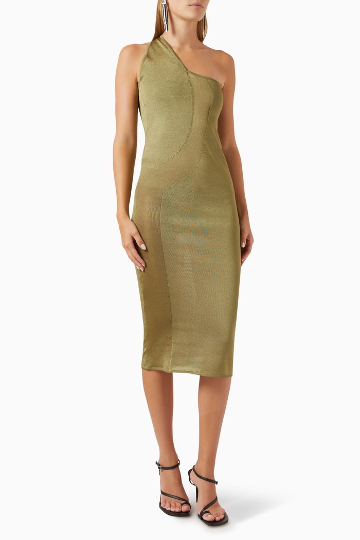 

Picola Midi Dress in Recycled Knit, Green