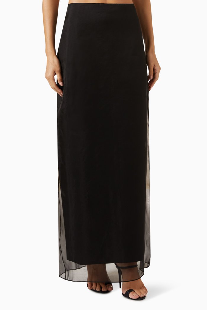

Lotes Maxi Skirt in Cotton, Black