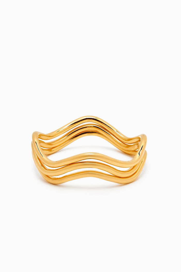 

Pala Wavy Bangles Set in 22kt Gold-plated Bronze