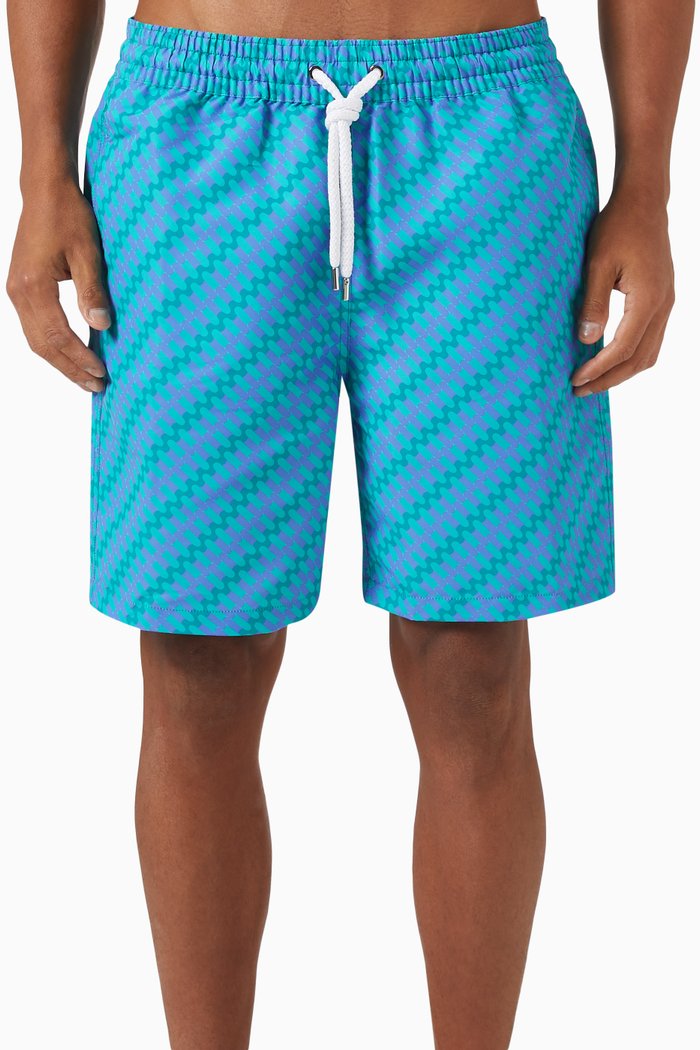 

Printed Board Swim Shorts, Green