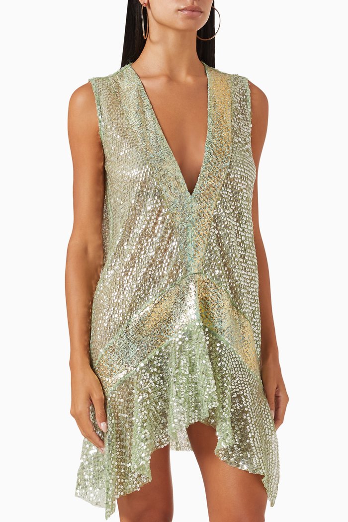 

Sabrina Sequin Mini Dress, Green