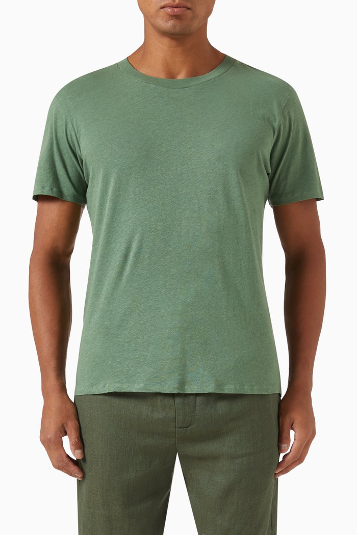 Lucio T-shirt in Linen-jersey, Green