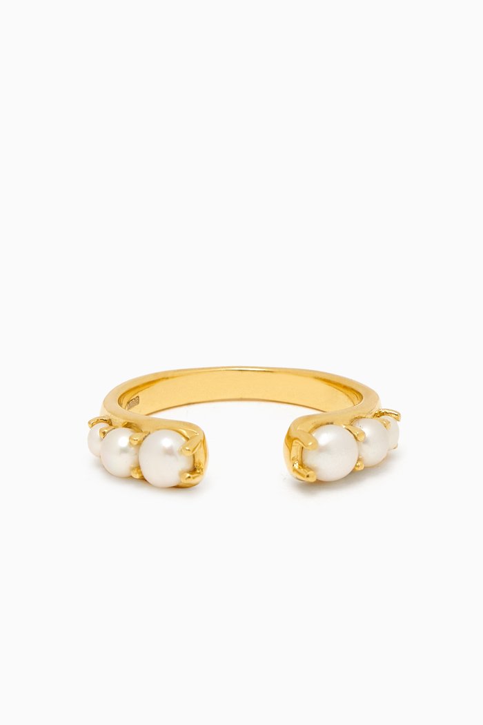 

Harris Reed Openness Ring in 18kt Recycled Gold-plated Sterling Silver, White