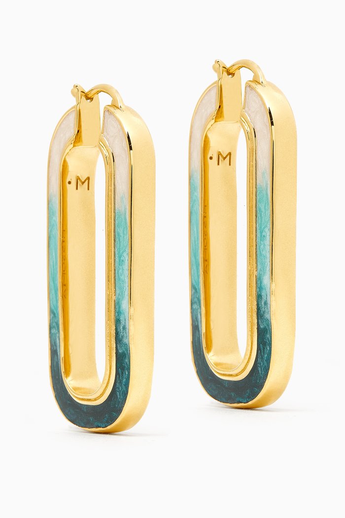 

Ombré Enamel Hoop Earrings in 18kt Recycled Gold-plated Sterling Silver, Green