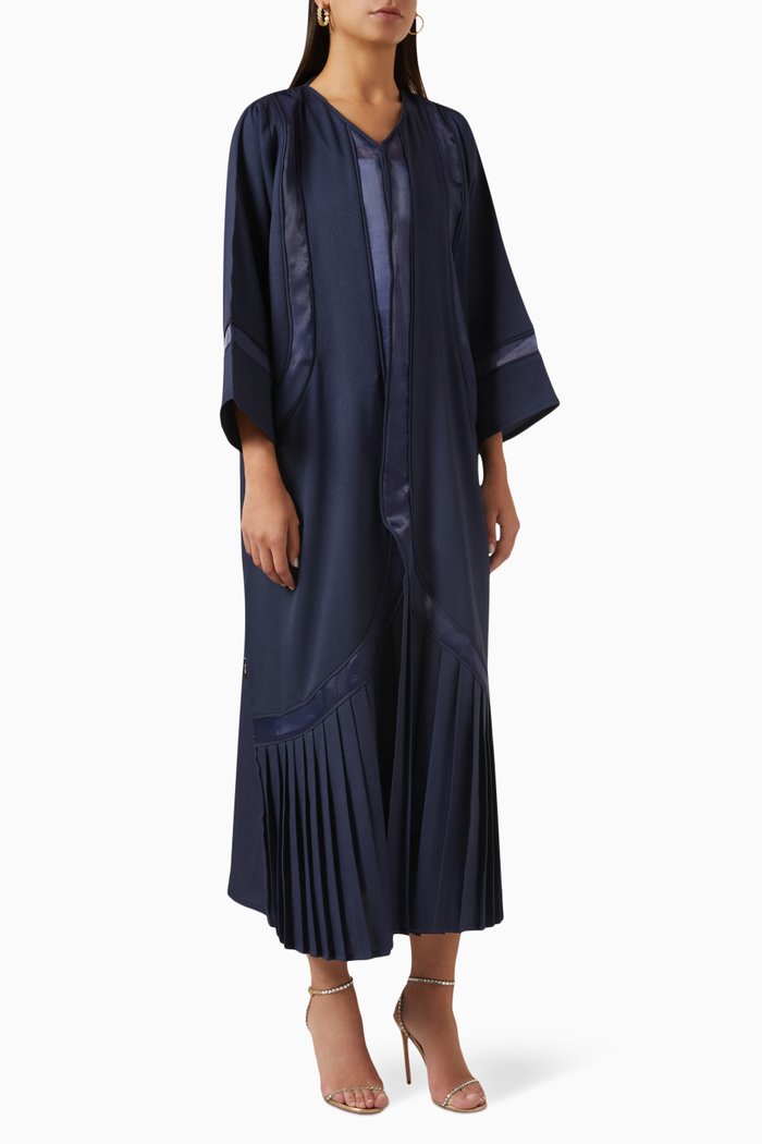 

Pleated Panel Abaya, Blue