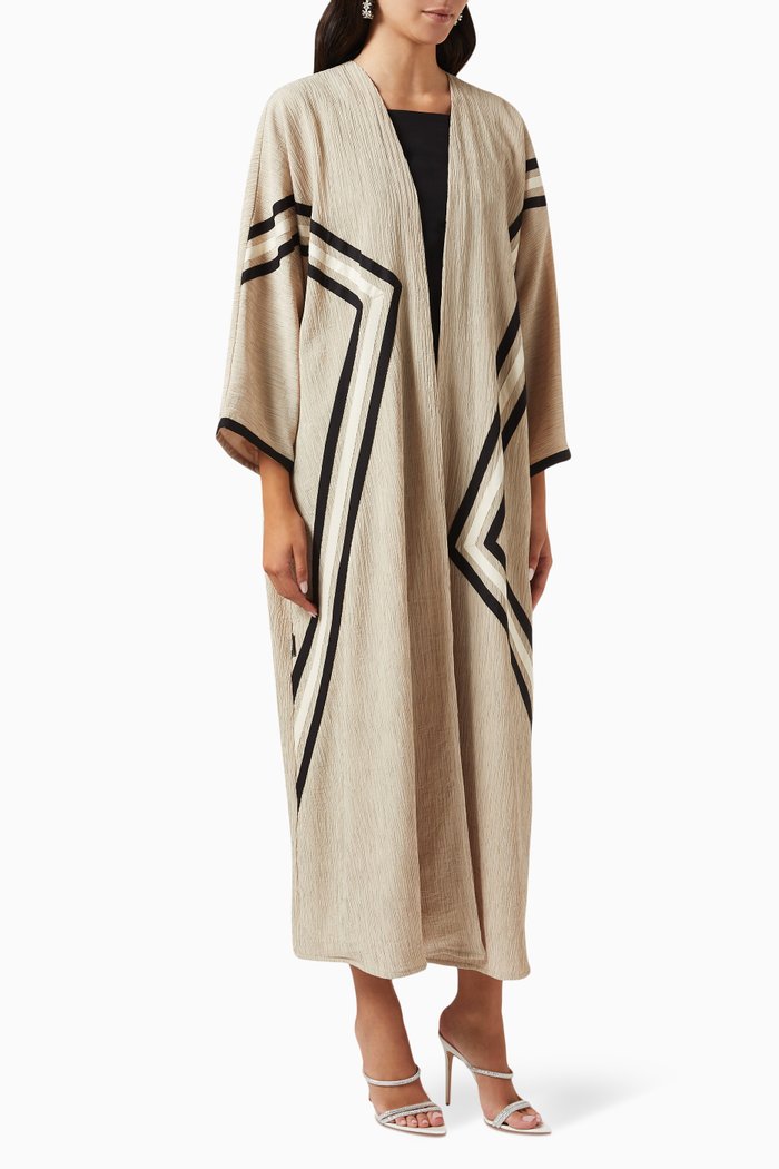 

Contrast Tape Abaya, Neutral