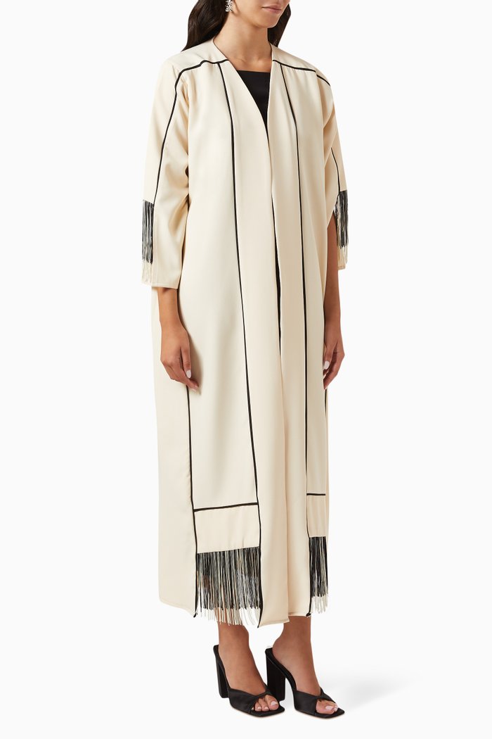 

Tassel Trim Abaya, Neutral