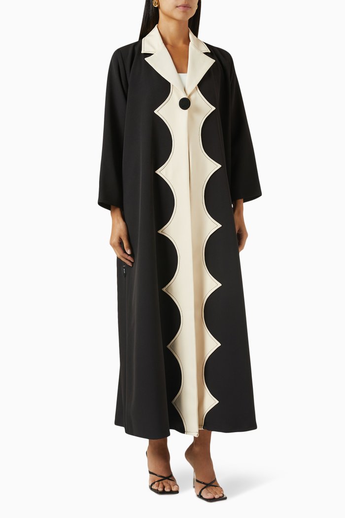 

Two-tone Jacket Abaya, Black