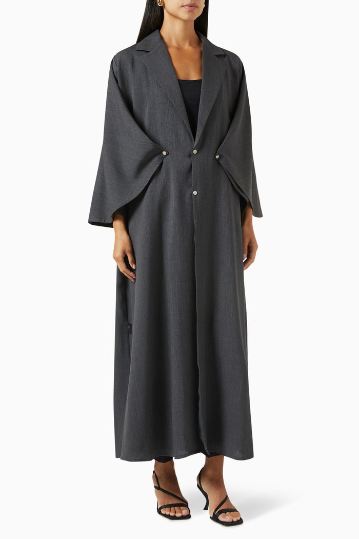 

Button Jacket Abaya, Grey